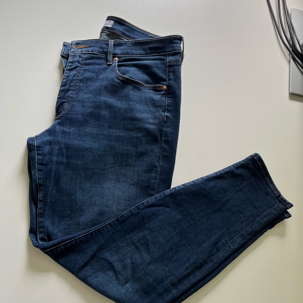Loft Dark Indigo Straight ankle Jeans